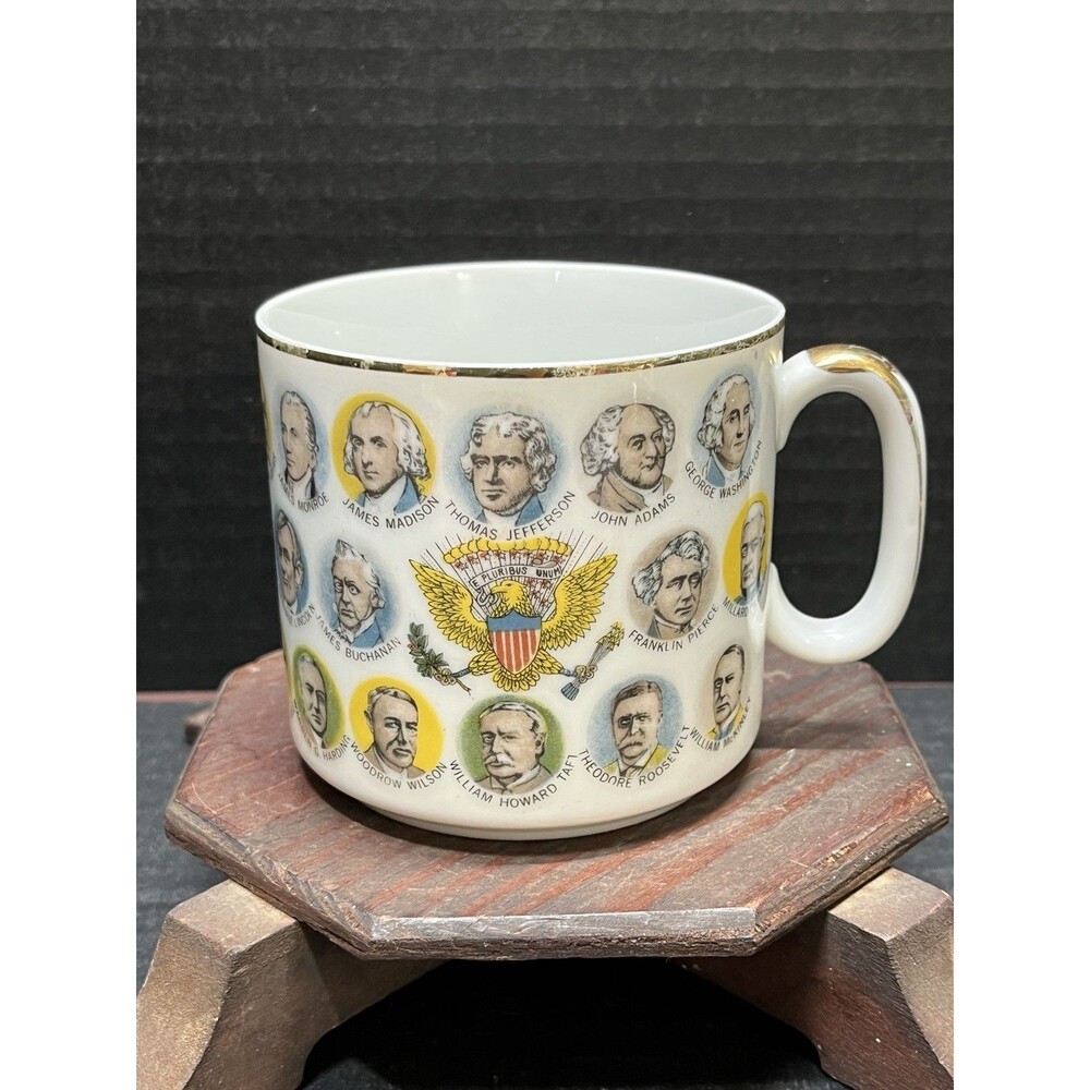 Vtg 1966 Chadwick‑Miller Presidents Coffee Mug First 35 U.S. Presidents Japan